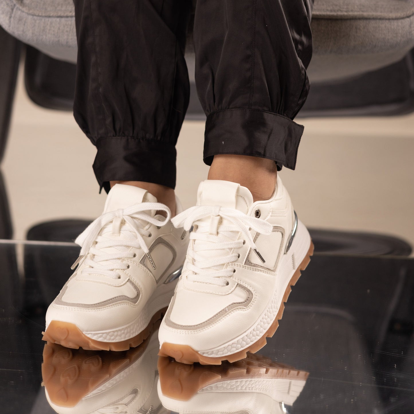 Zapatos De Mujer CalzAristy BECCA Blanco Gris - Estilo Elegante