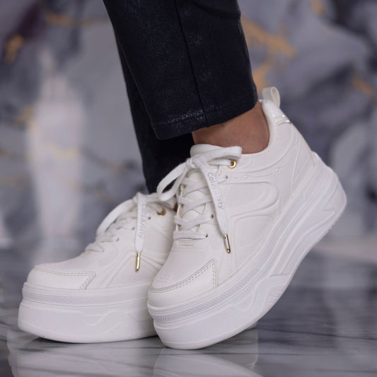 Tenis plataforma blanco ANTONELLA | Calzaristy – Comodidad, altura y estilo para mujer