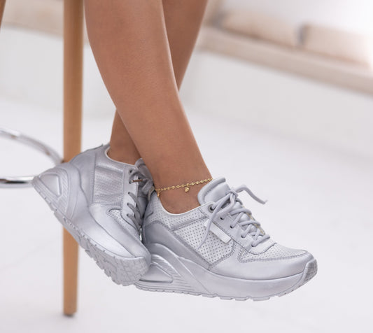 Tenis casuales en colores metalizados REGINA Gris