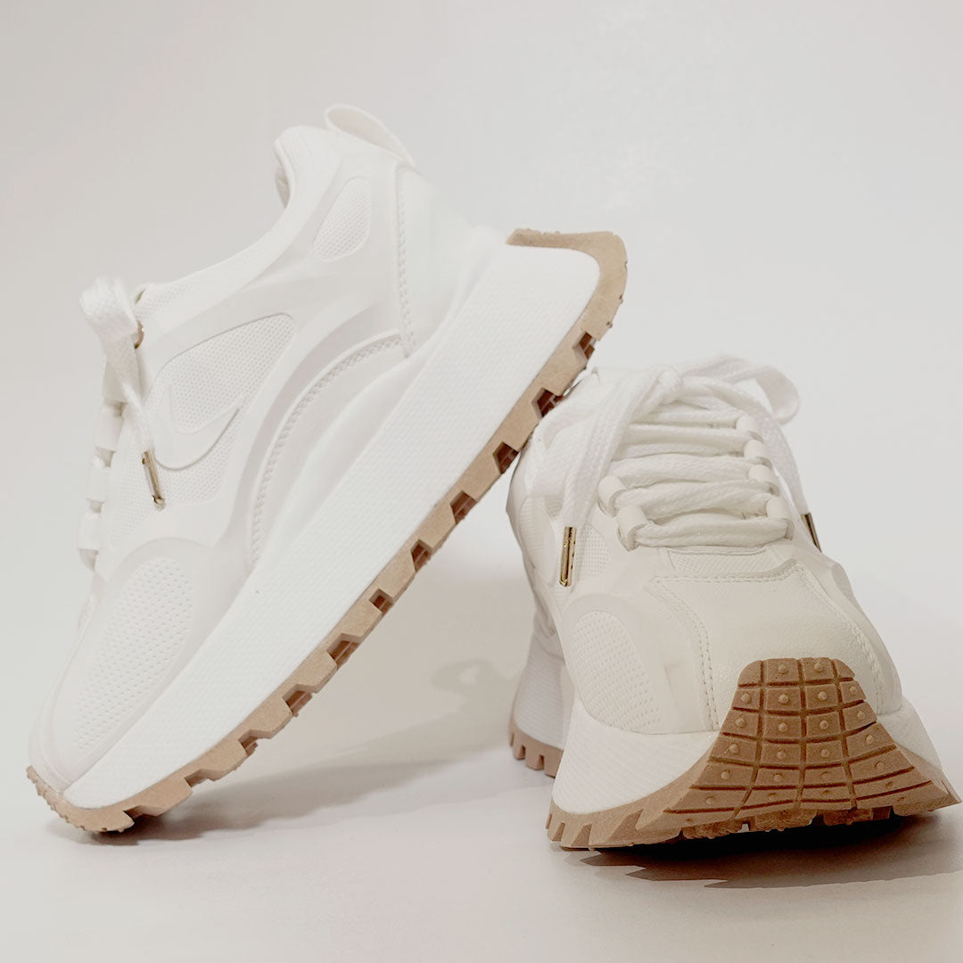 Zapatos De Mujer CalzAristy EMMA Blanco – Estilo Deportivo con Luz Propia