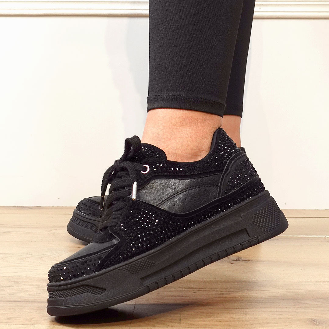 Zapatos De Mujer CalzAristy GLAM Negro – Brillo y Poder en Cada Paso
