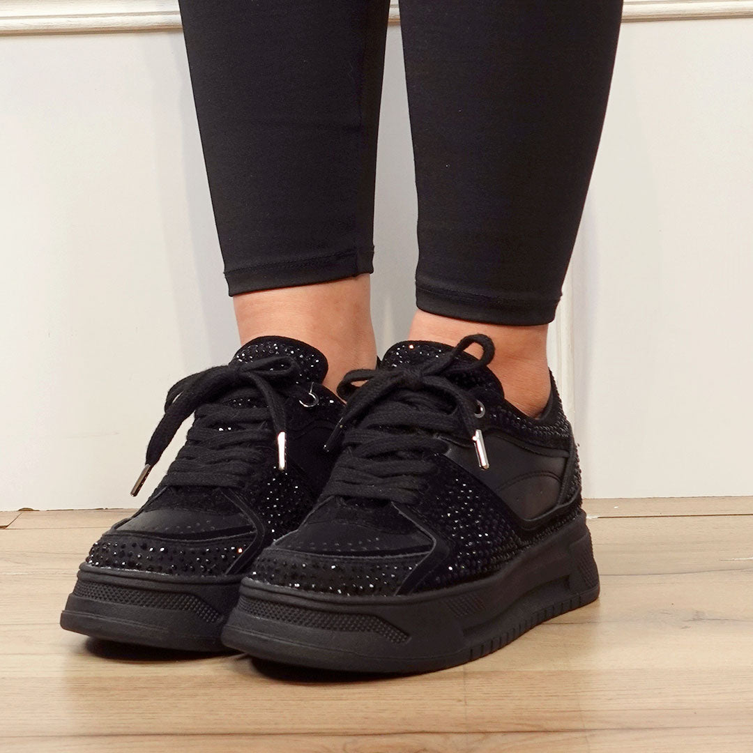 Zapatos De Mujer CalzAristy GLAM Negro – Brillo y Poder en Cada Paso