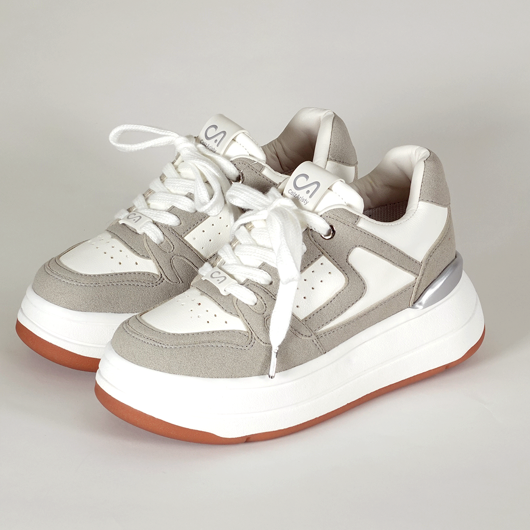 Zapatos De Mujer CalzAristy ABBI Blanco Gris - Estilo Moderno