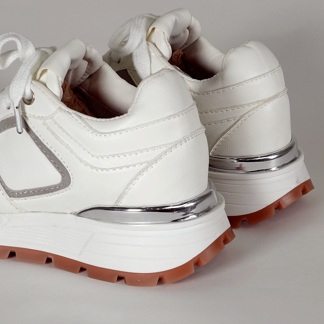 Zapatos De Mujer CalzAristy BECCA Blanco Gris - Estilo Elegante