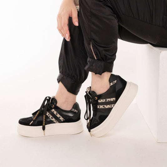 Tenis Calzaristy Maya para Mujer – Plataforma Alta, Estilo Animal Print y Comodidad Premium