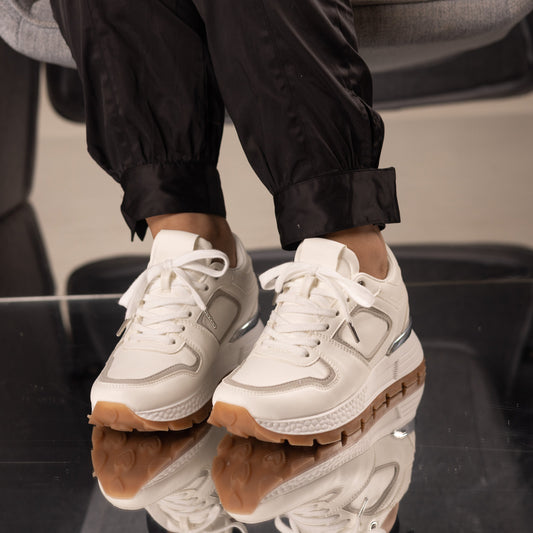 Zapatos De Mujer CalzAristy BECCA Blanco Gris - Estilo Elegante