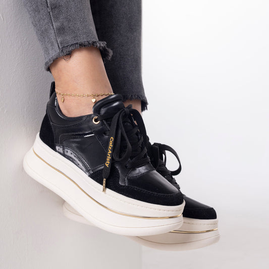 Tenis plataforma negros MARTINA | Calzaristy – Comodidad, altura y estilo para mujer