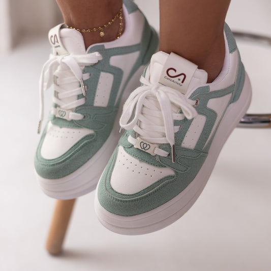 Zapatos De Mujer CalzAristy ABBI Blanco Verde - Estilo Fresco