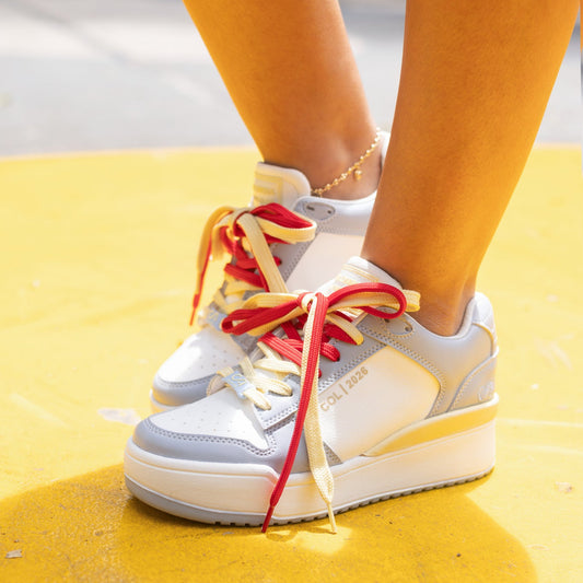 Tenis ILUSIÓN Azul claro con Amarillo| Calzado Urbano Mujer CalzAristy
