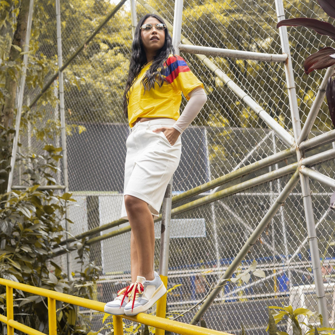 Tenis ILUSIÓN Azul claro con Amarillo| Calzado Urbano Mujer CalzAristy