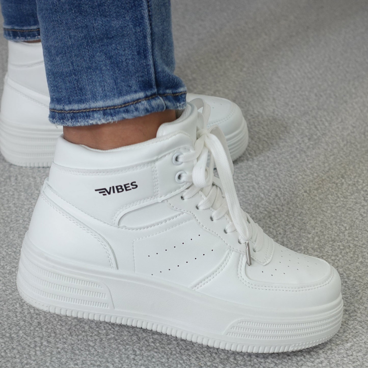 Botas deportivas con plataforma interna Blancas Vibes