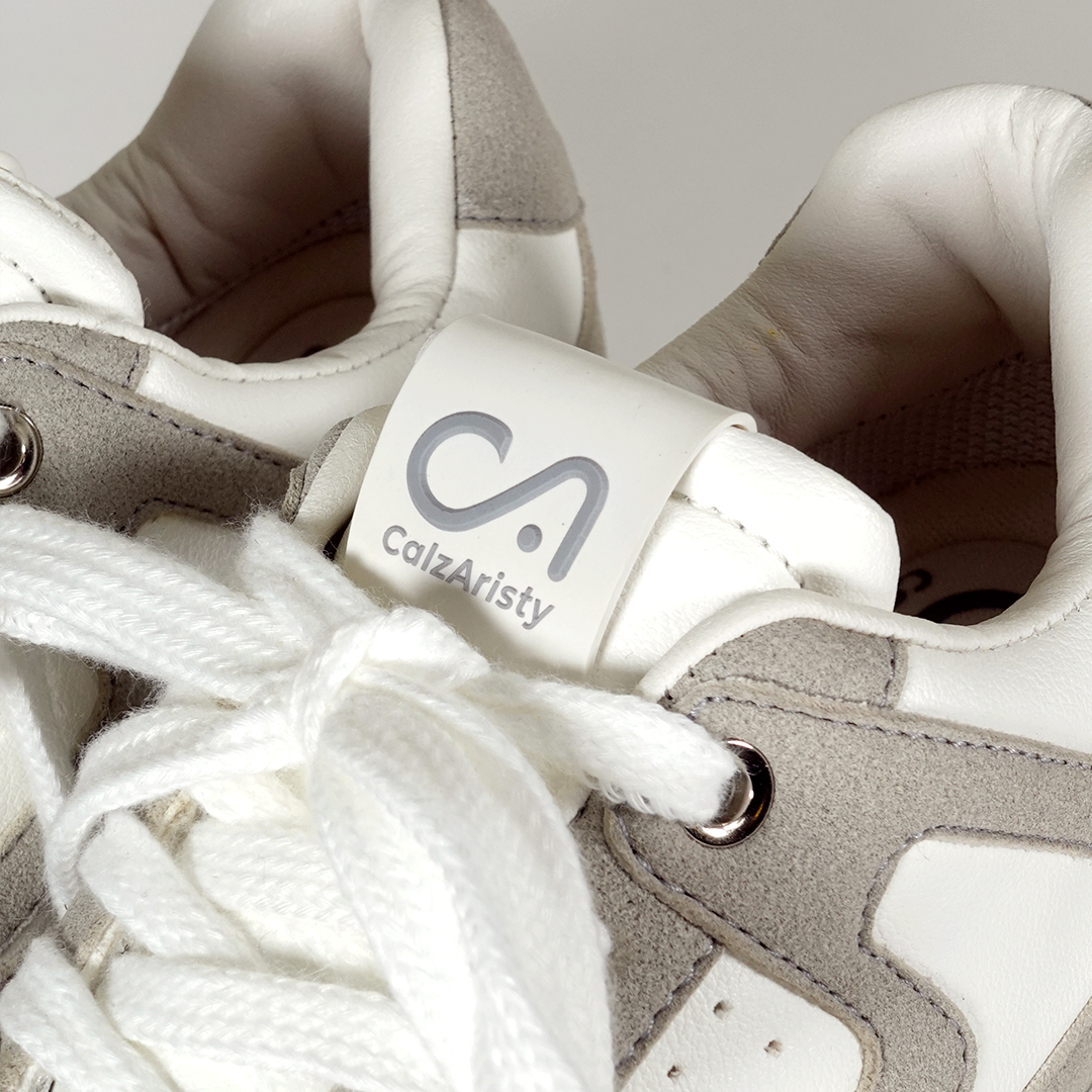 Zapatos De Mujer CalzAristy ABBI Blanco Gris - Estilo Moderno
