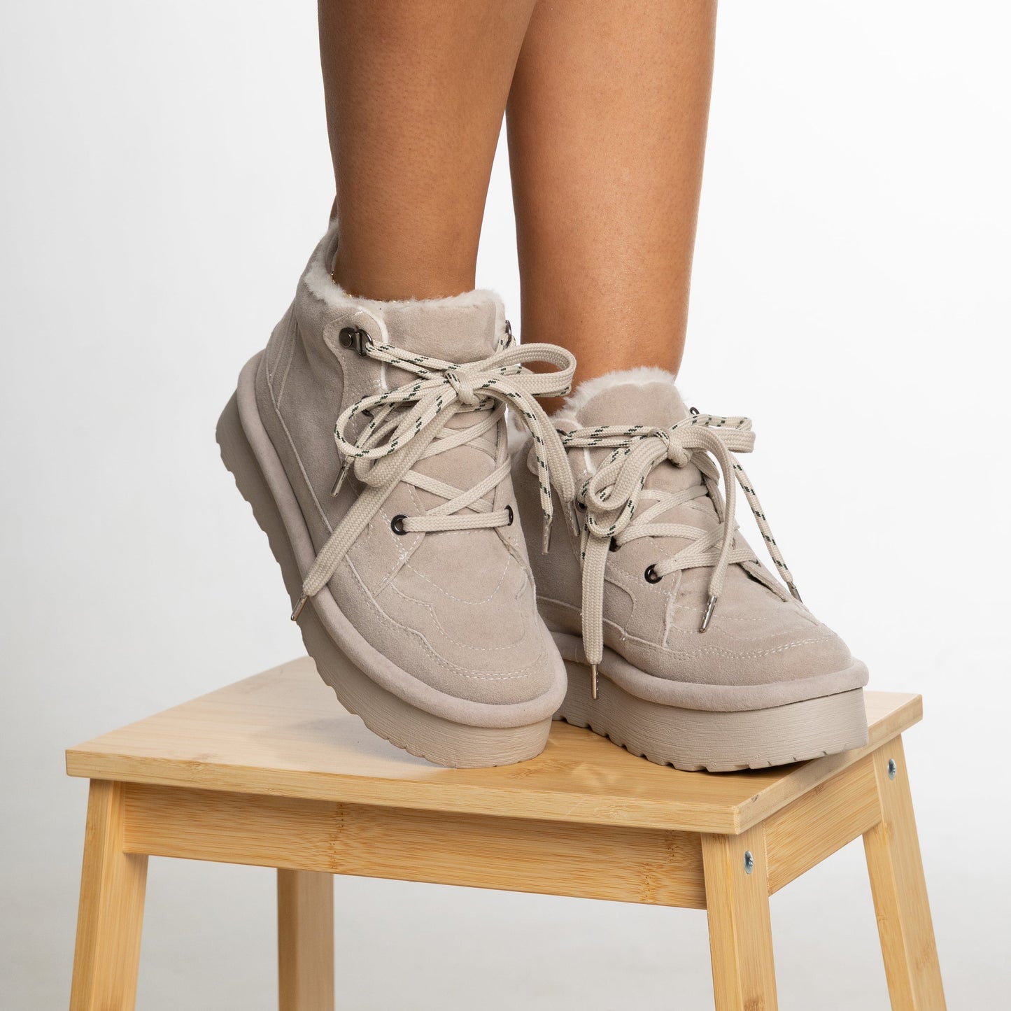 Botines ATENEA Camel CALZARISTY | Botas cómodas con plataforma y forro cálido