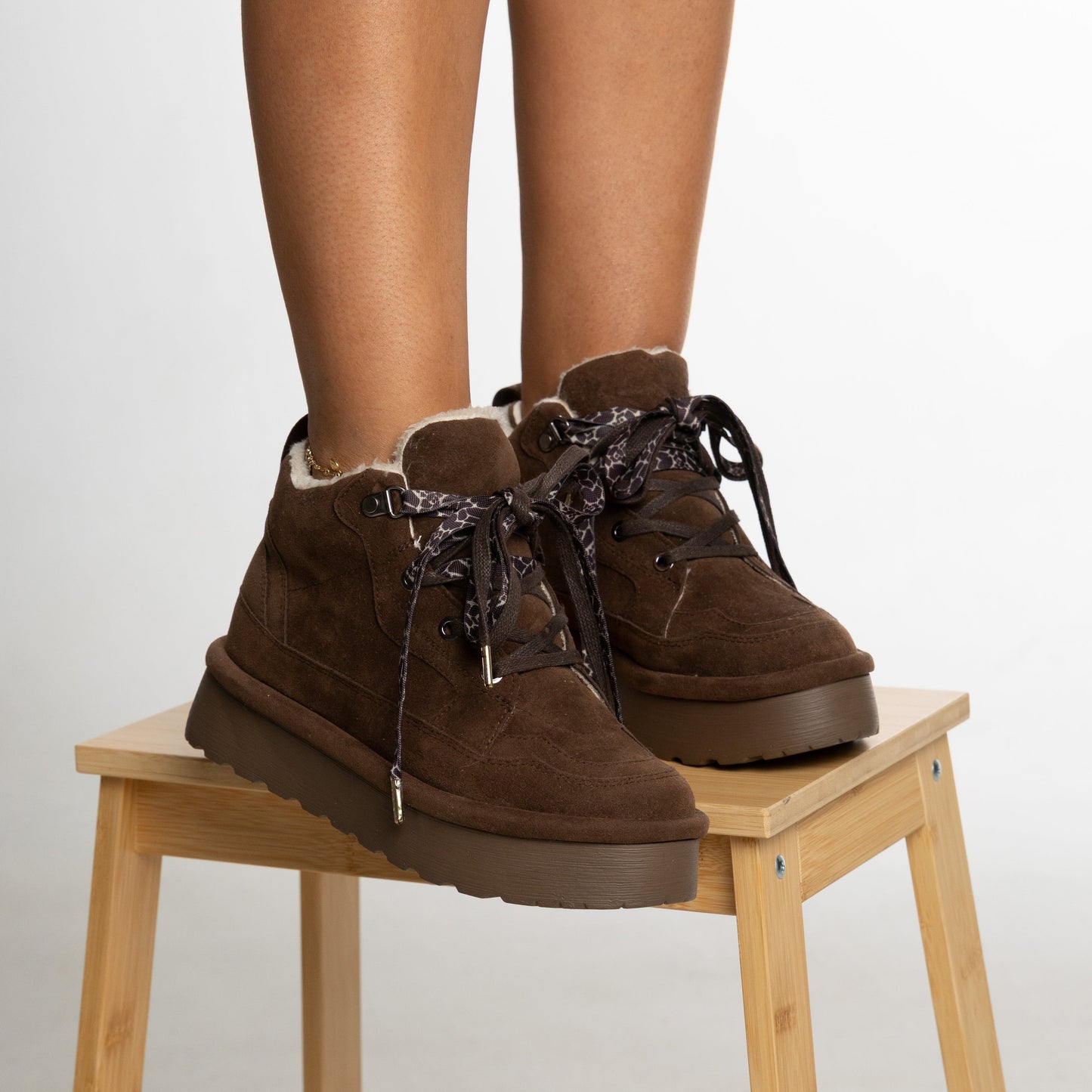 Botines ATENEA Café CALZARISTY | Botas cómodas con plataforma y forro cálido