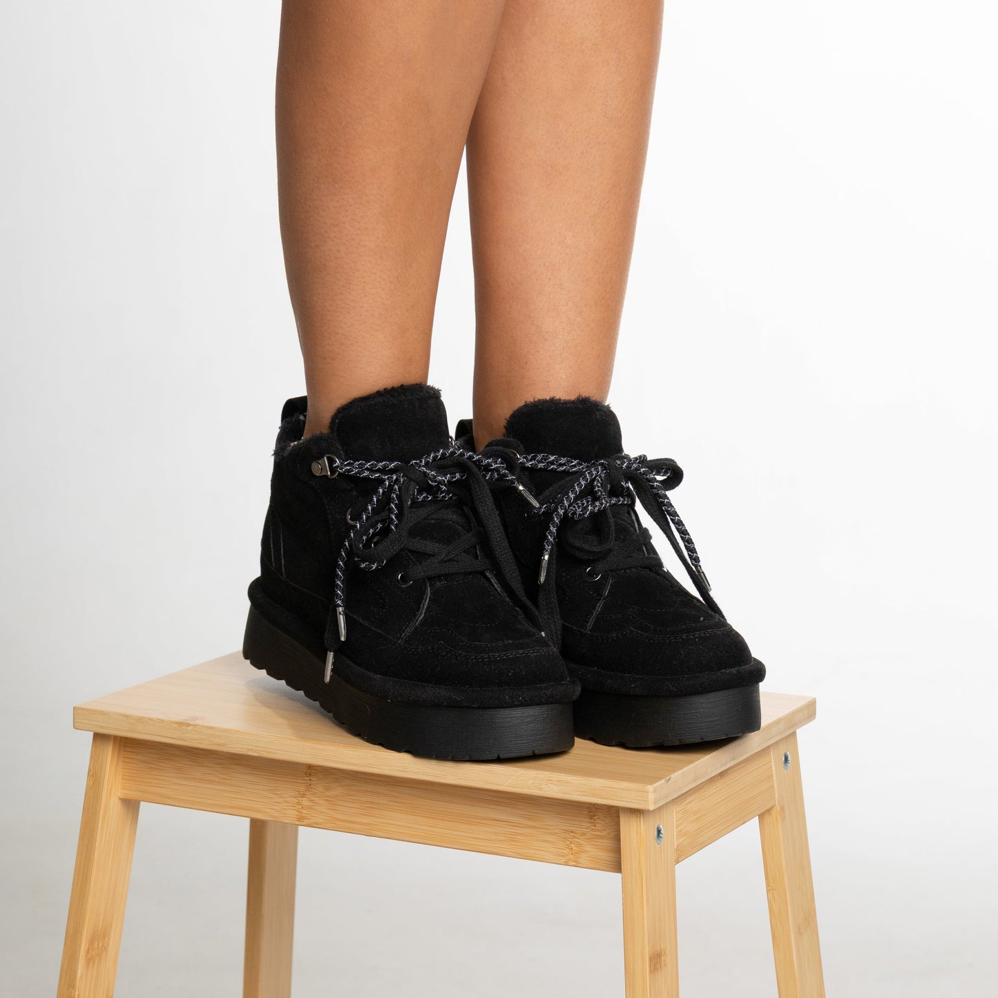 Botines ATENEA Negro CALZARISTY | Botas cómodas con plataforma y forro cálido