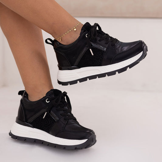 Zapatos De Mujer CalzAristy NICOLLE Negro – Estilo Deportivo con Toque Chic