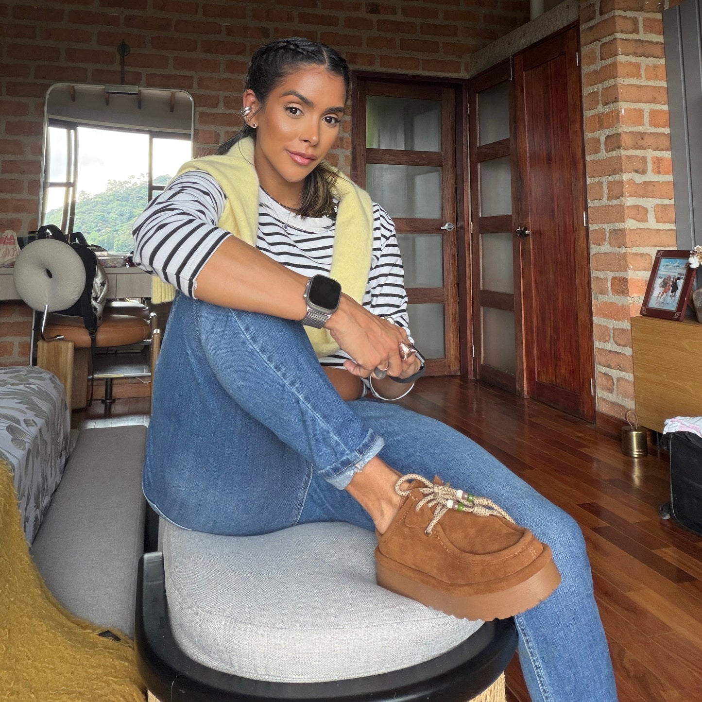 Suecos SABINA en carnaza Miel con suela chunky | Comodidad y estilo premium